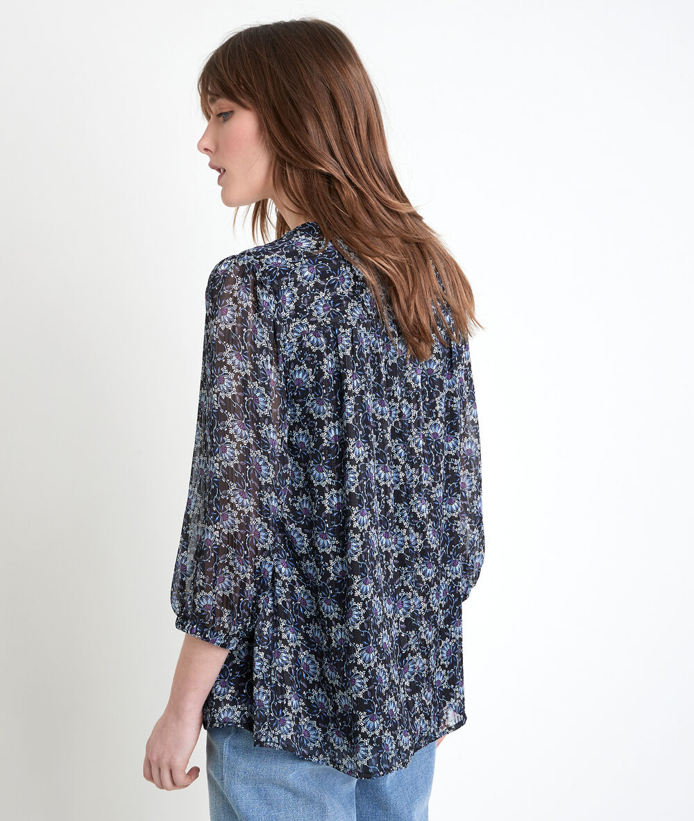 Elsa navy printed blouse marine.