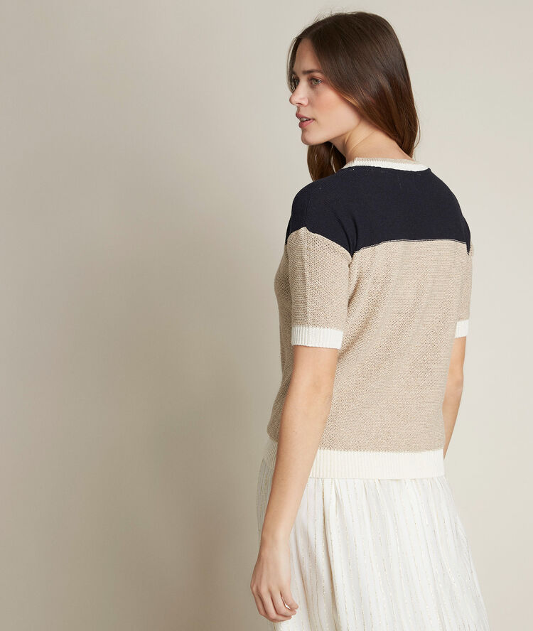 Devon striped pullover white.