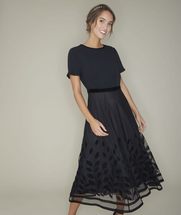 Rai Long Velvet Fit And Flare Dress Women Maison 123