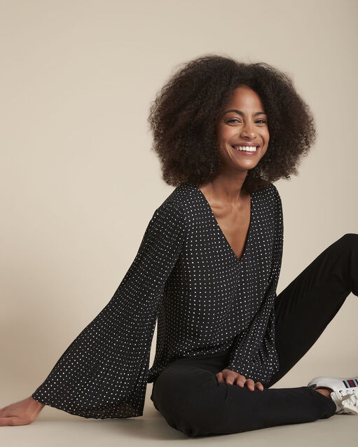 Morgane polka-dot pleated blouse (1) - Maison 123