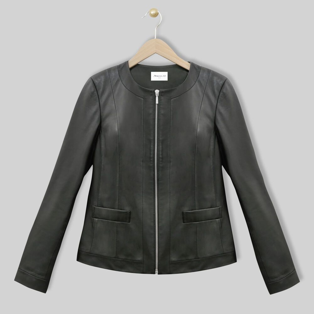 Livia black leather jacket black.