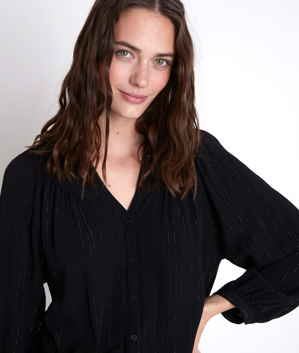 Timeo black lurex blouse noir.
