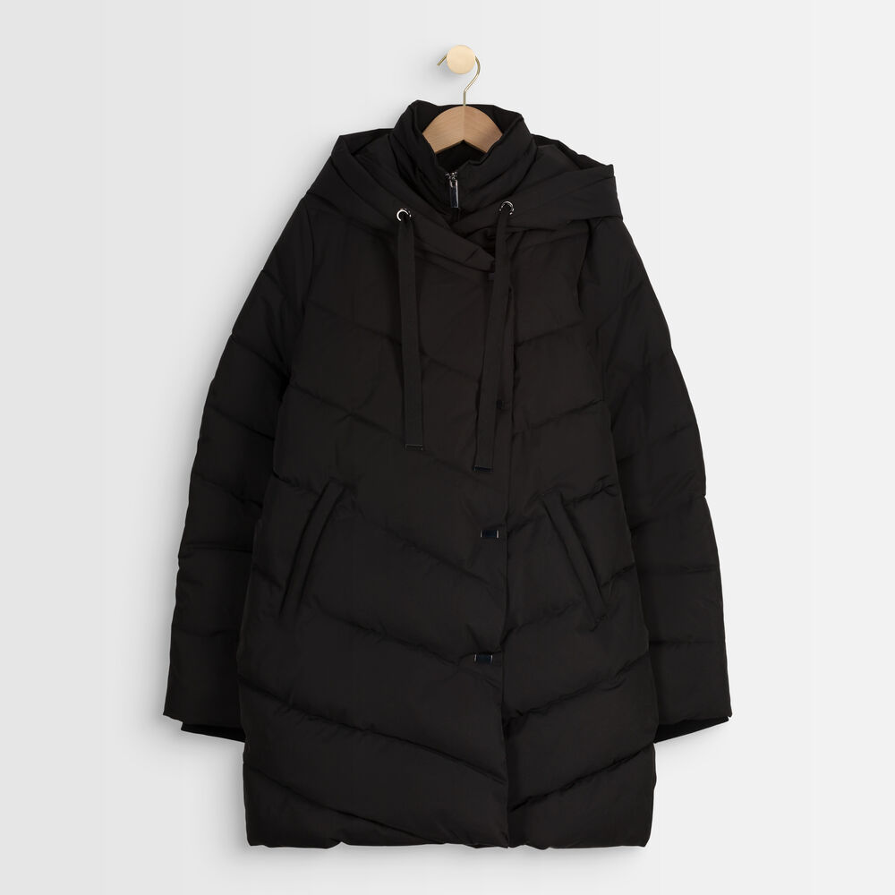 Lison black hooded down jacket noir.