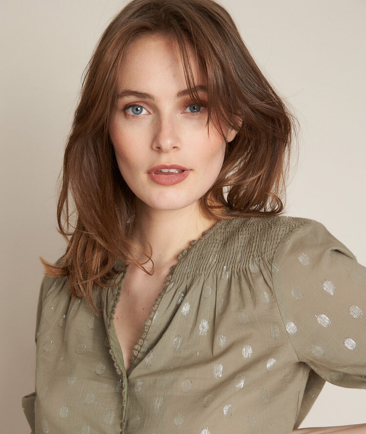 Elma green lurex blouse almond.