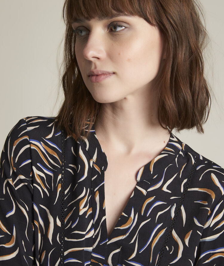 Martine printed blouse navy blue.