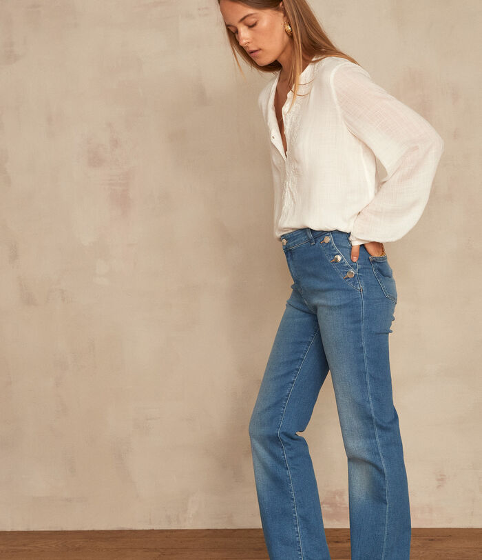 Ninon used-look stonewashed flared denim jeans PhotoZ | 1-2-3