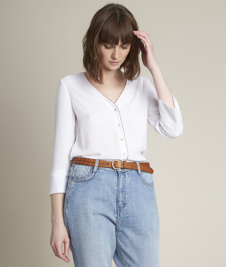 Estrella blouse in recycled polyester white.