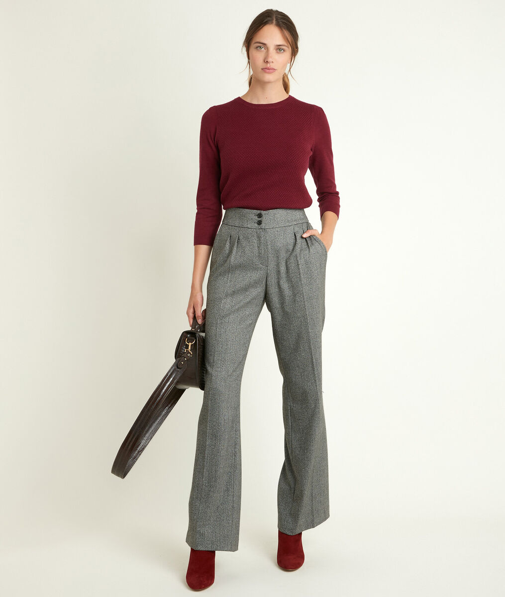 Rimel bordeaux honeycomb pullover | 1-2-3 Rimel bordeaux honeycomb pullover PhotoZ | 1-2-3