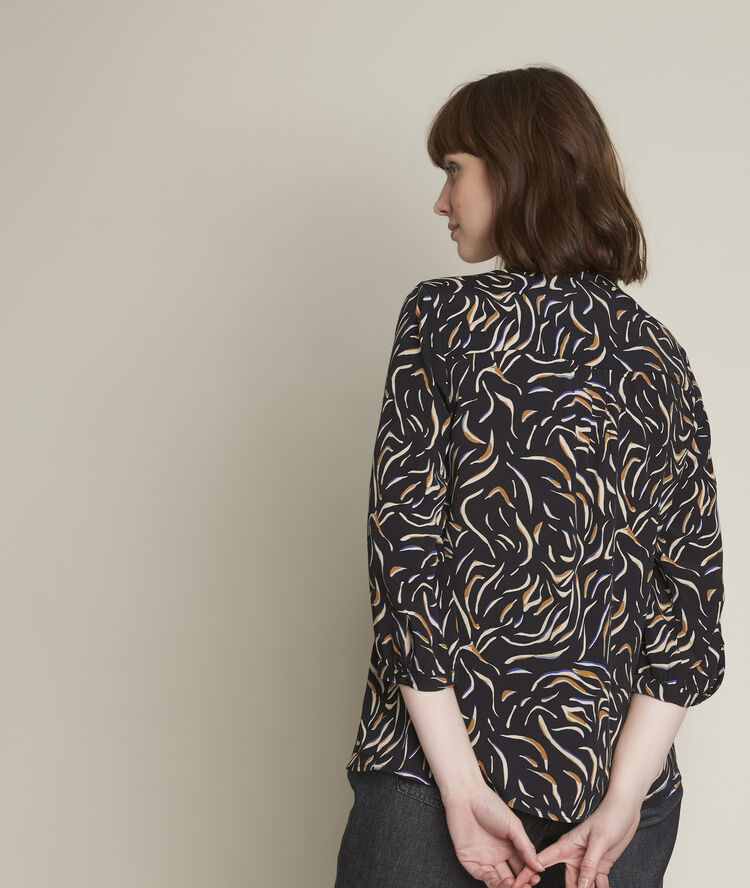 Martine printed blouse navy blue.