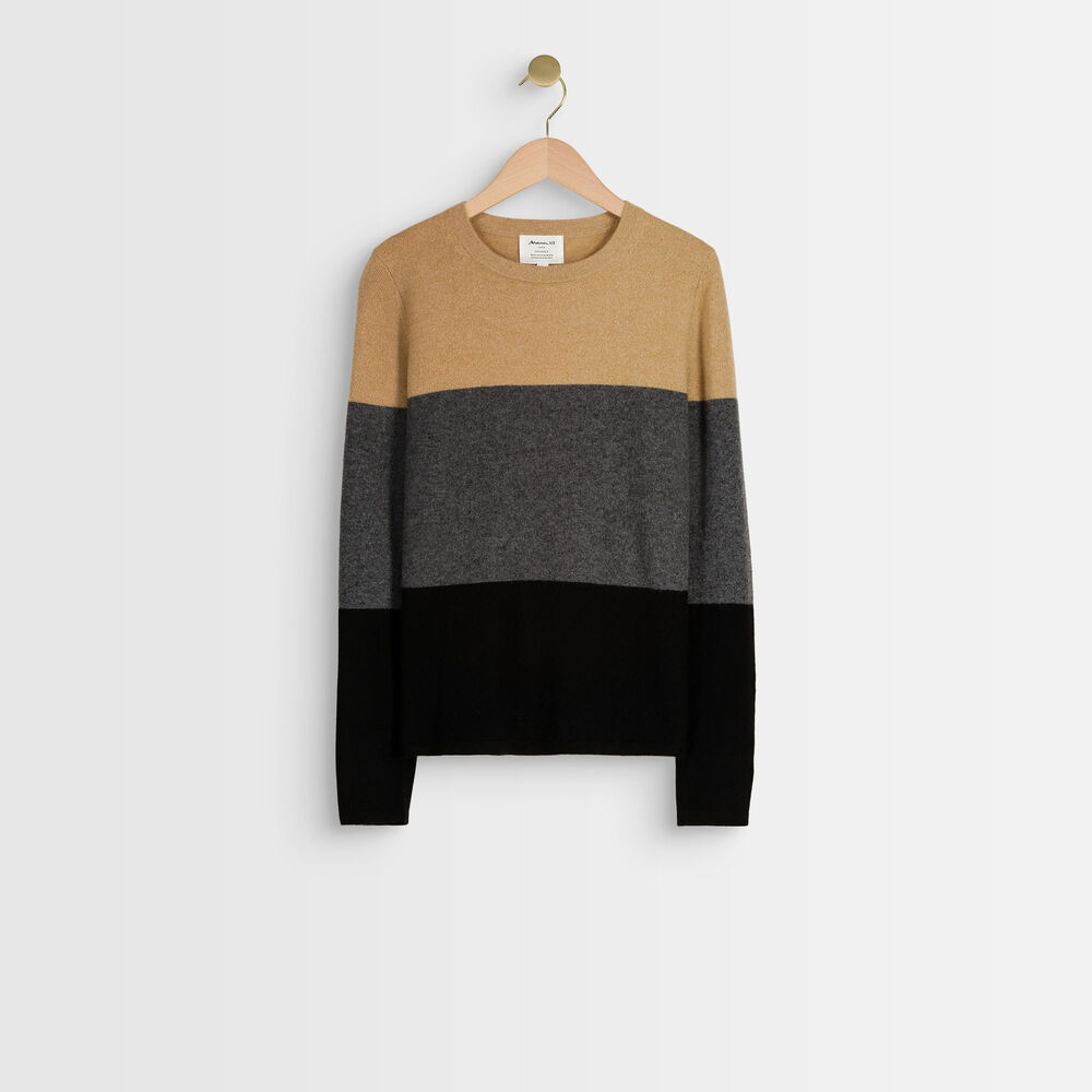 Ramon striped cashmere pullover havane.