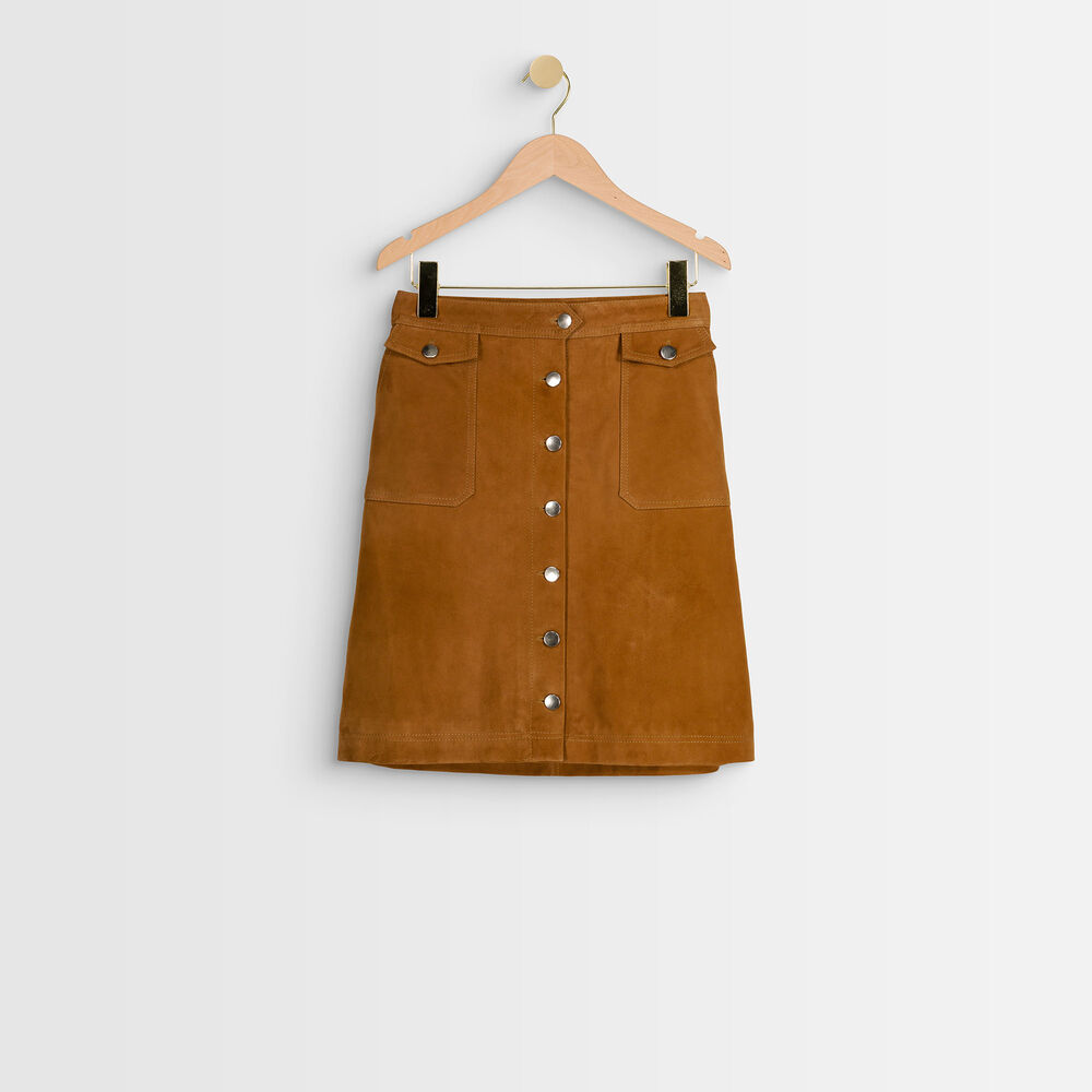 Ambre camel suede skirt camel clair.