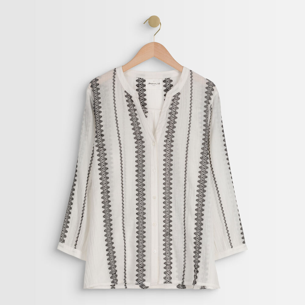 Tahiti embroidered ecru blouse ecru.