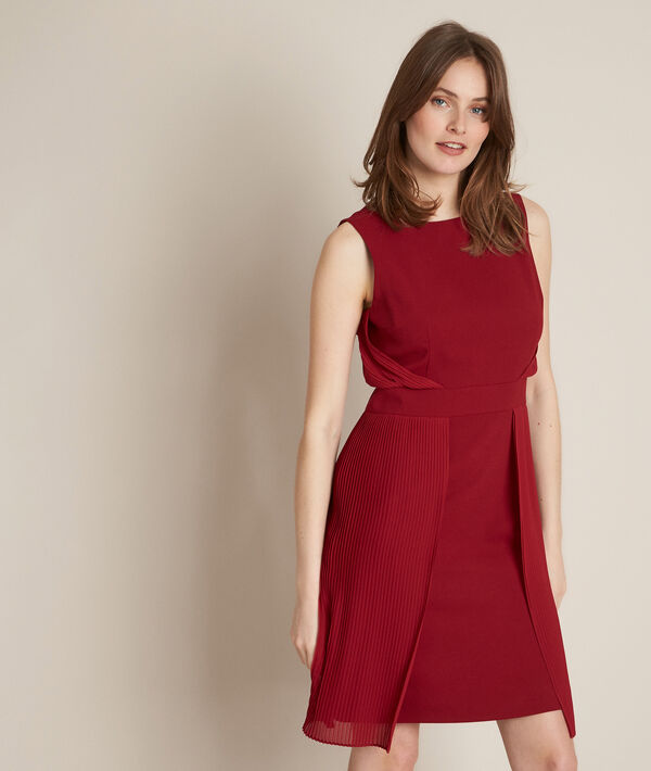 Orlande red pleated dress | 1-2-3 Orlande red pleated dress PhotoZ | 1-2-3