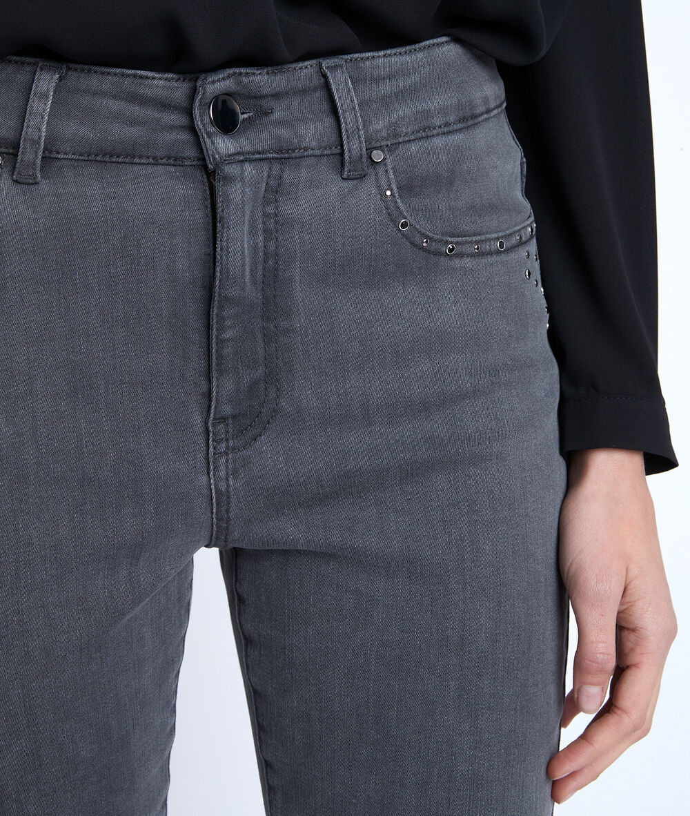 The iconic cosmo slim-fit jeans with mini studs chine fonce.