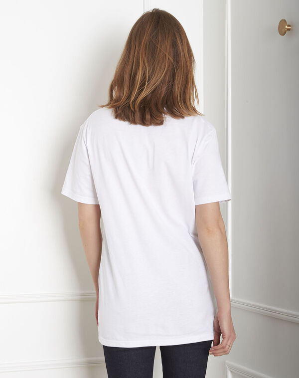 Ecru t-shirt with palo house ft print ecru.