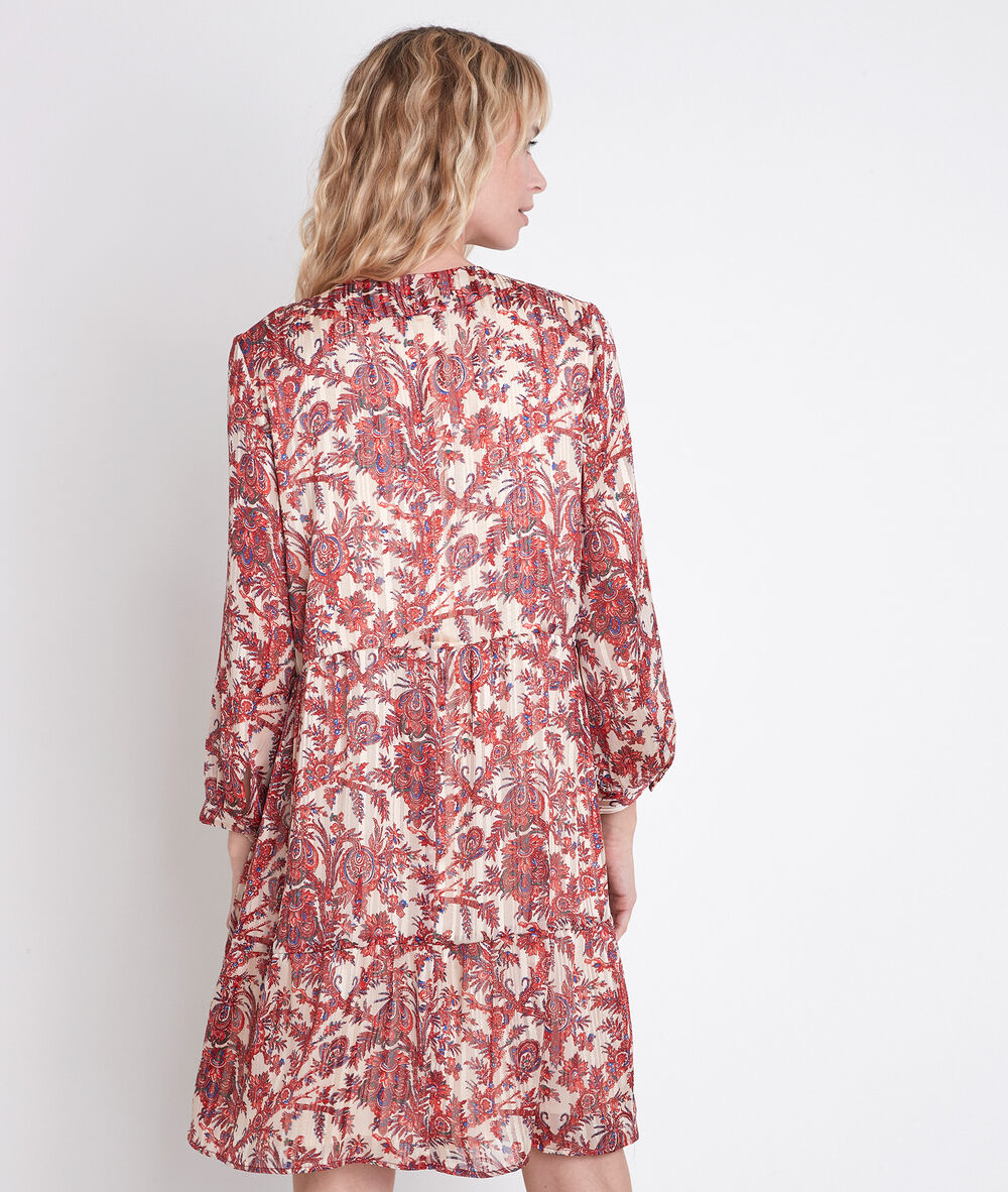 Lou red printed boho dress rouge.