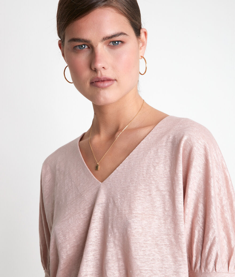 Illusion peach linen t-shirt peche.