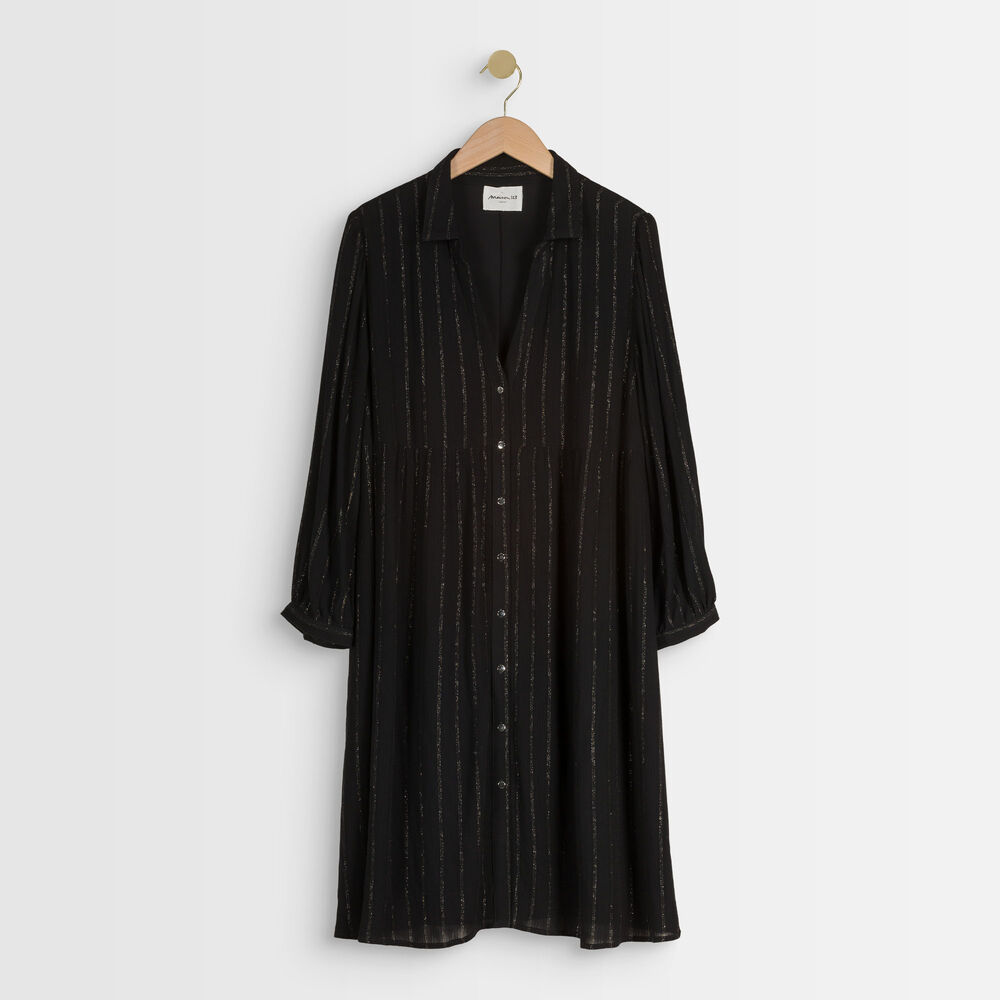 Lana lurex shirt dress noir.