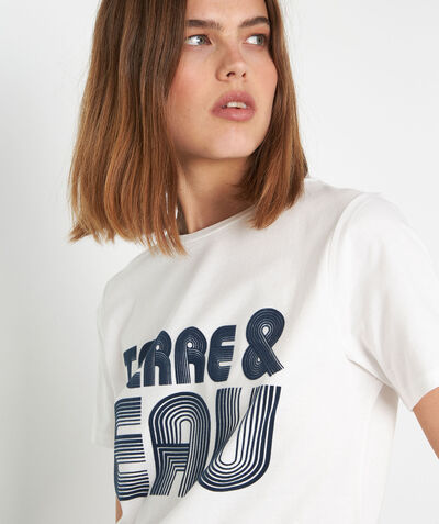 MAEL white organic cotton slogan T-shirt PhotoZ | 1-2-3