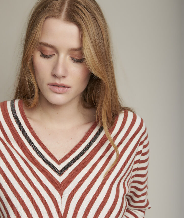 Dollar striped v-neck jumper watermelon.