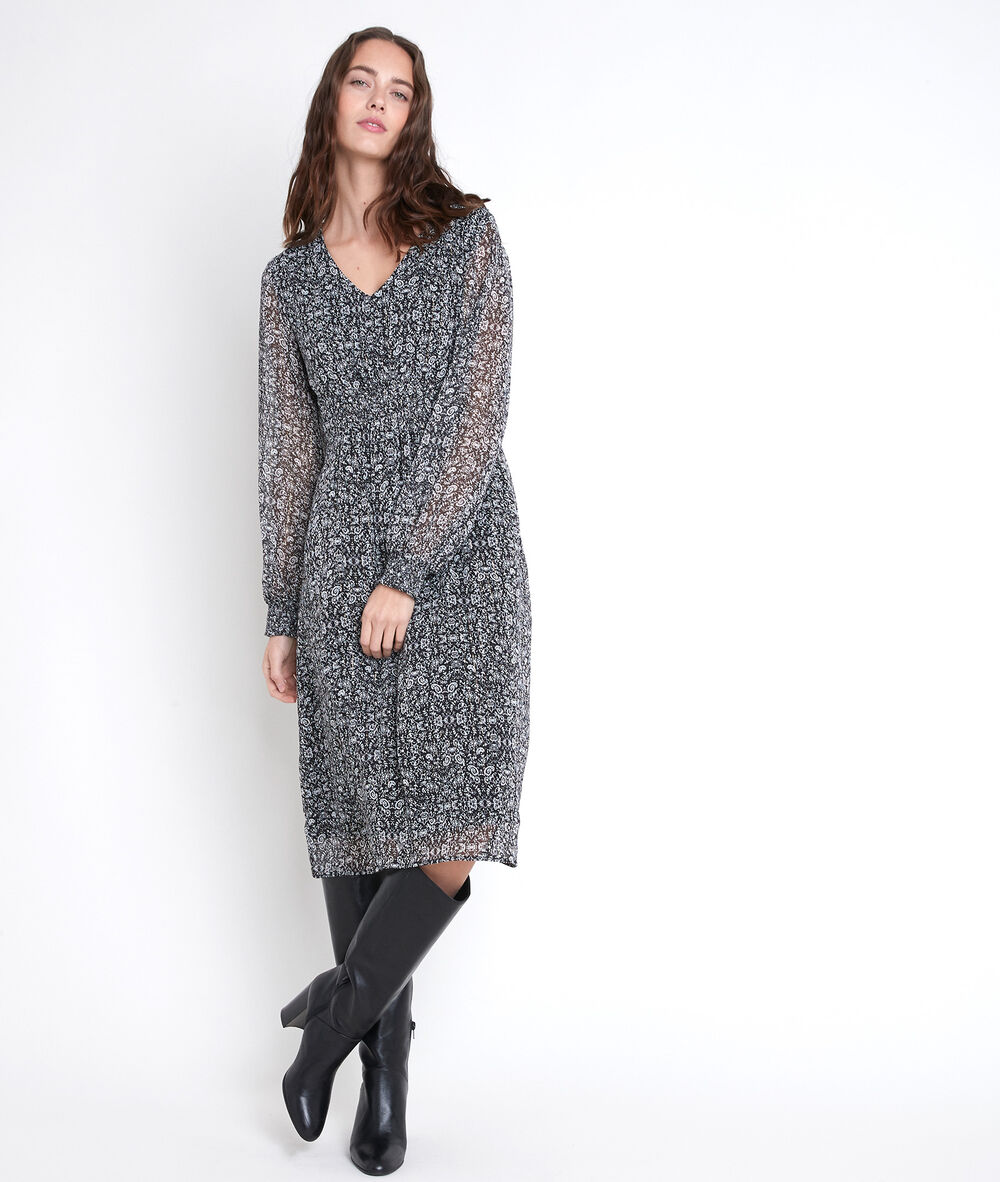 Ninon bis floral print dress noir.