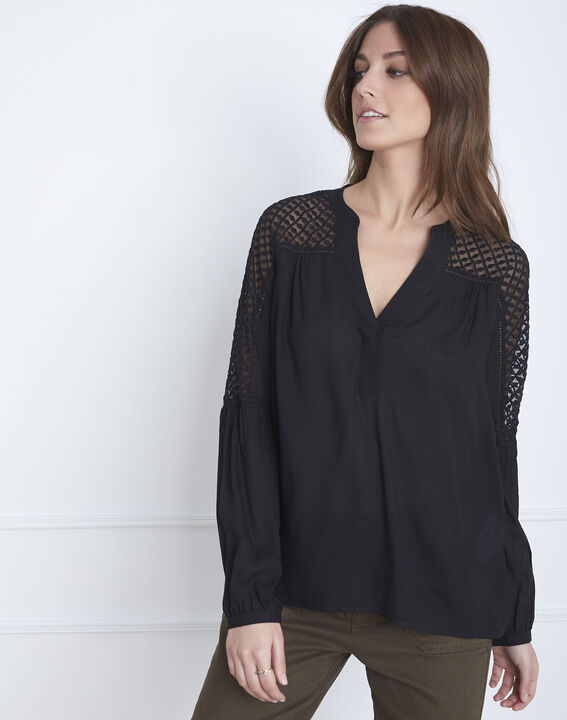 Valy black lace blouse | 1-2-3 Valy black lace blouse PhotoZ | 1-2-3