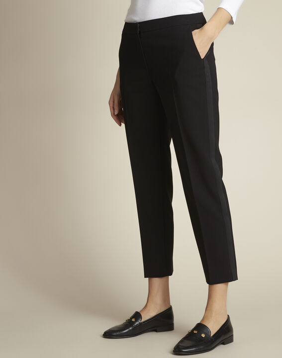 Suzanne black microfibre cigarette trousers | 1-2-3 Suzanne black microfibre cigarette trousers PhotoZ | 1-2-3
