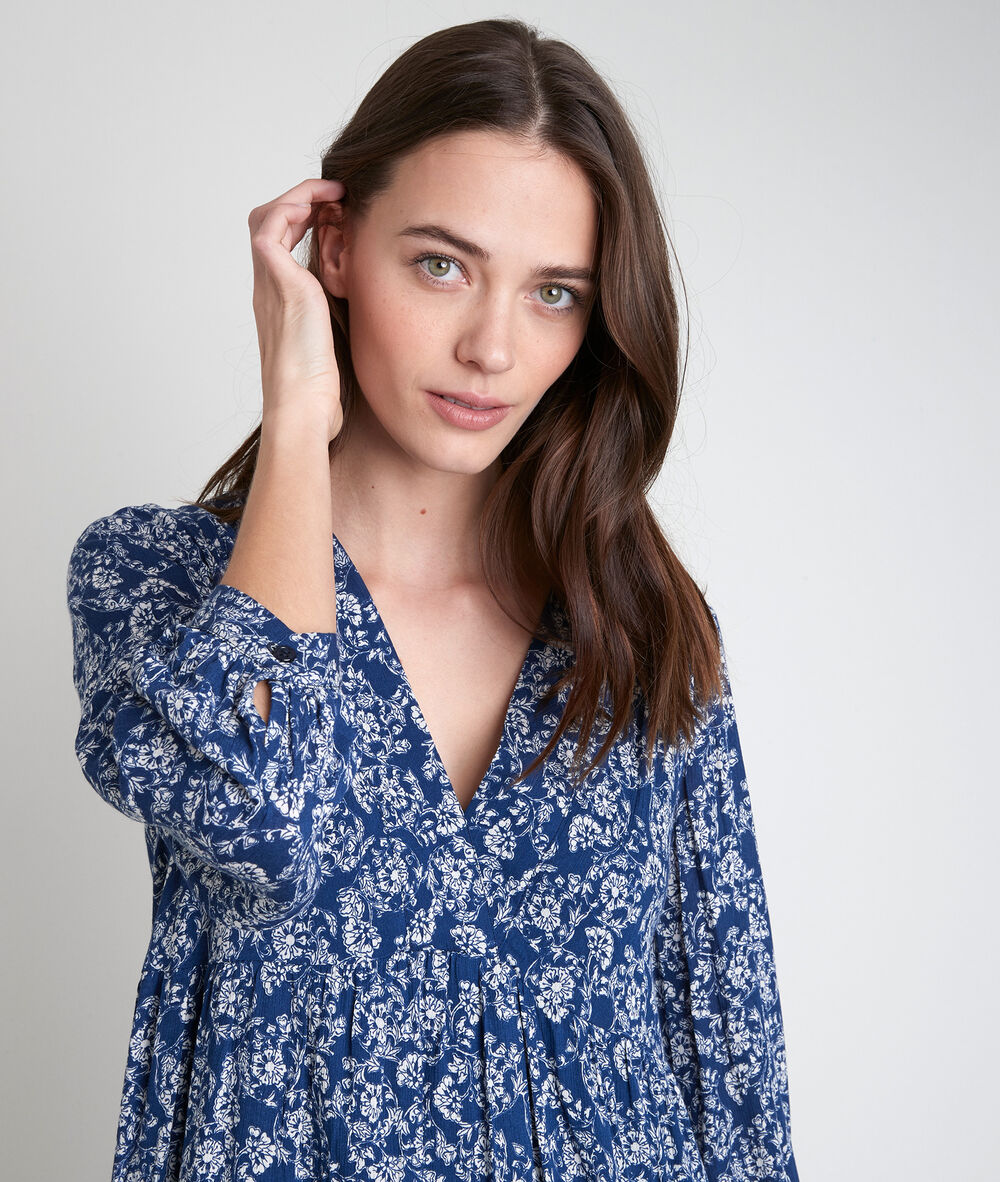 Lou navy floral print dress marine.