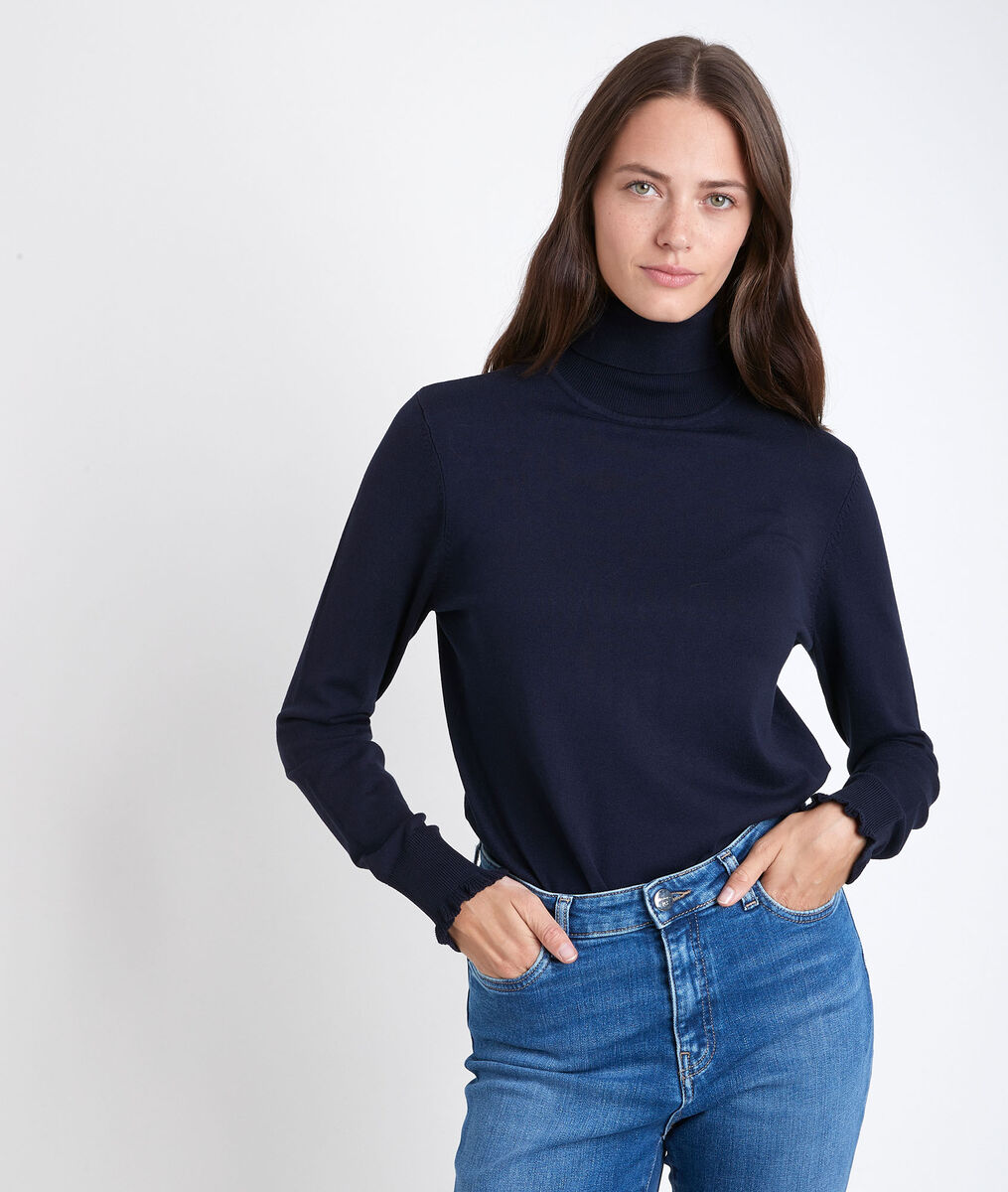 Rayda navy turtle-neck pullover | 1-2-3 Rayda navy turtle-neck pullover PhotoZ | 1-2-3