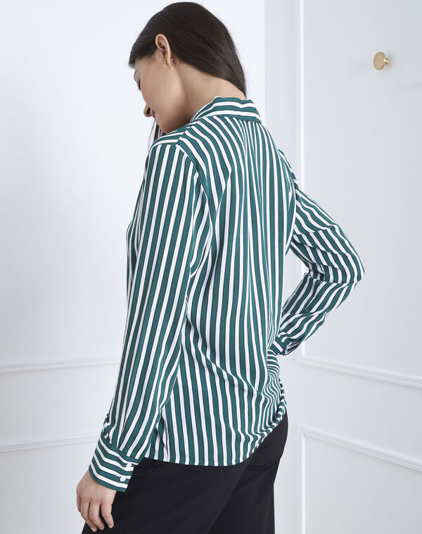 Vanessa green striped blouse emerald.