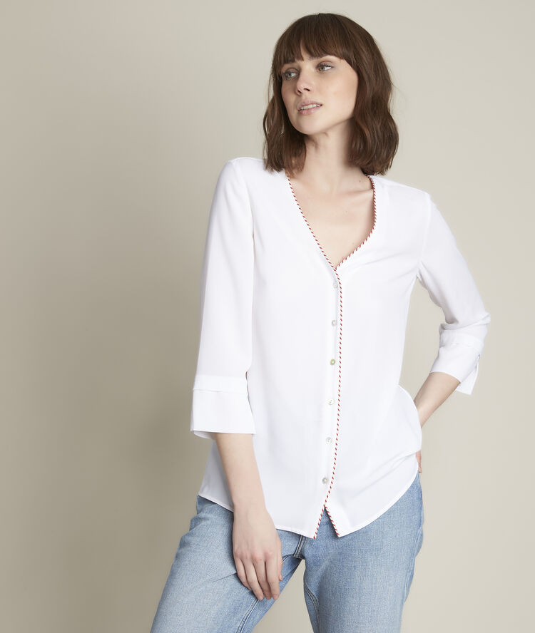 Estrella blouse in recycled polyester white.