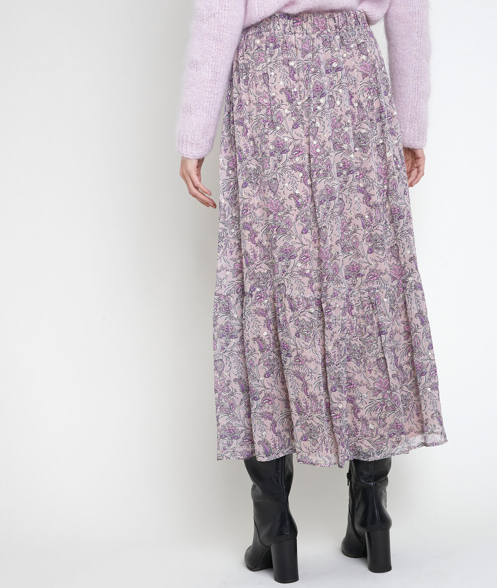 Elena mauve printed skirt mauve.