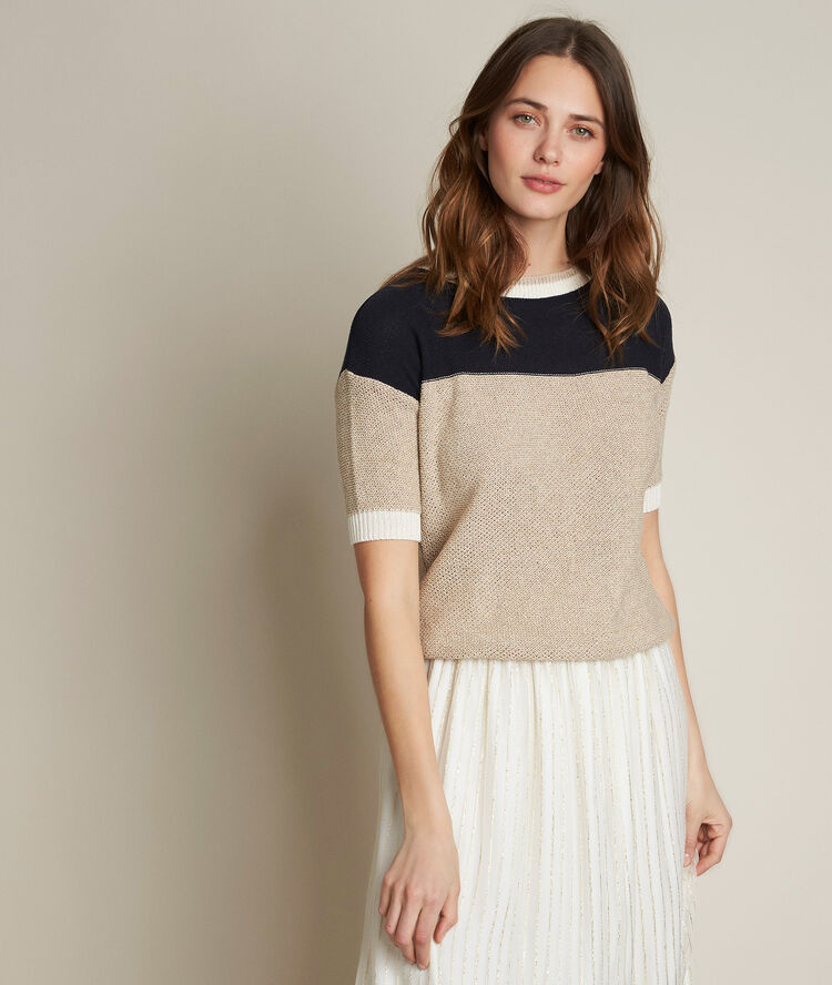 Devon striped pullover white.