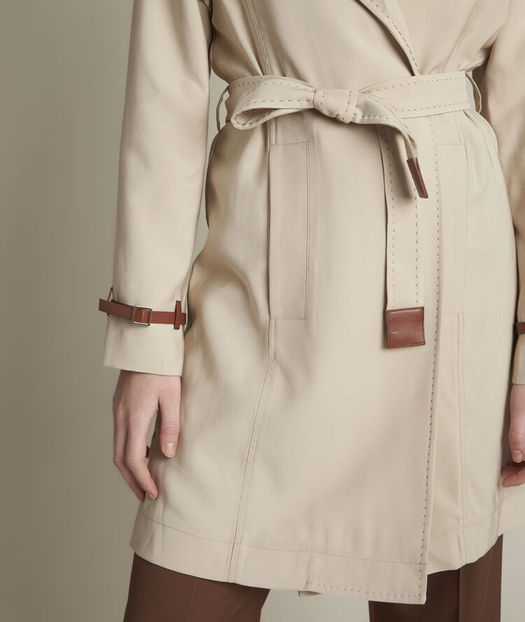 Fanny beige belted trench coat greige.