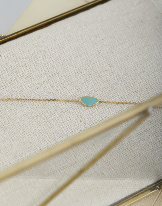 Tarsana gold bracelet with green teardrop | 1-2-3 Tarsana gold bracelet with green teardrop PhotoZ | 1-2-3