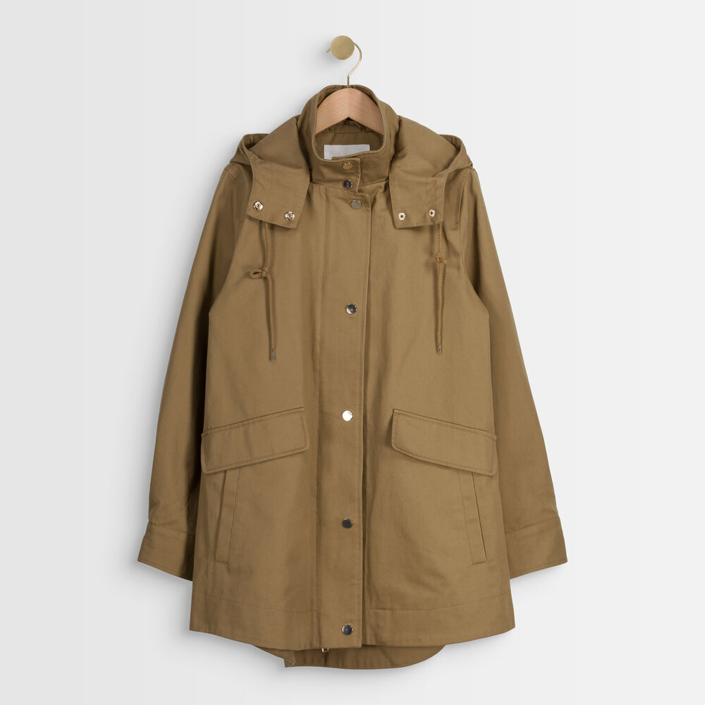 Naelia beige cotton parka amande.
