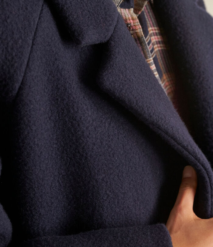 Marlon navy recycled wool mid-length coat PhotoZ | 1-2-3