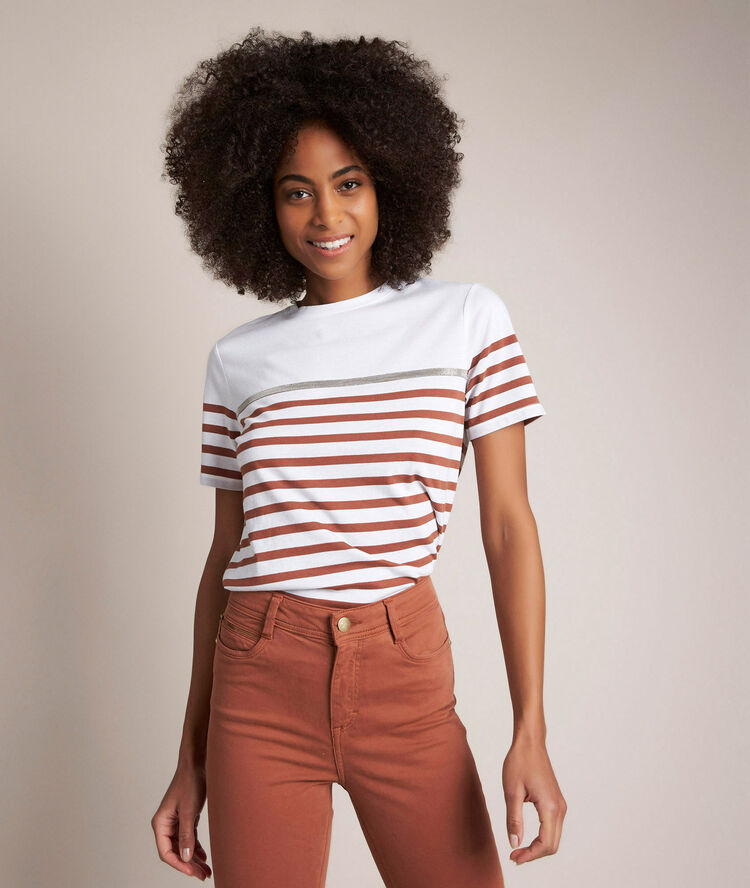 Raphael caramel striped t-shirt cinnamon.