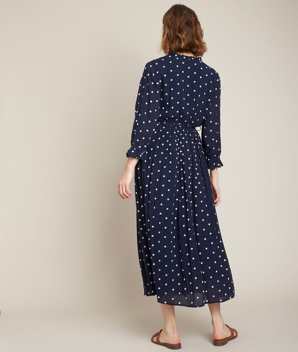 Cosiris embroidered maxi dress navy blue.