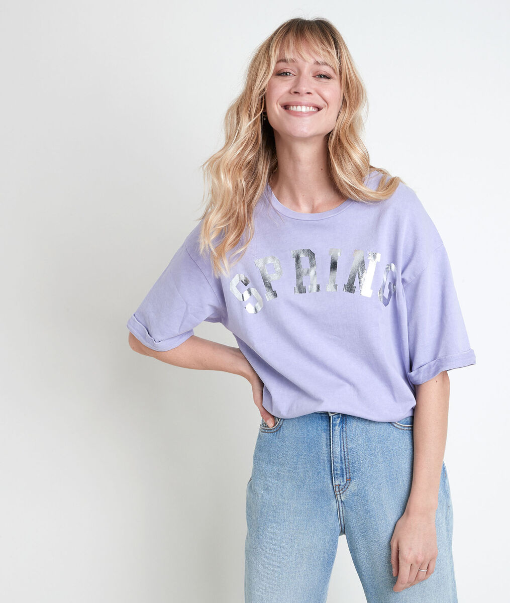 Itak mauve slogan T-shirt | 1-2-3 Itak mauve slogan T-shirt PhotoZ | 1-2-3