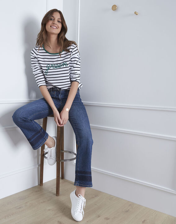 Paraise white striped slogan T-shirt | 1-2-3 Paraise white striped slogan T-shirt PhotoZ | 1-2-3