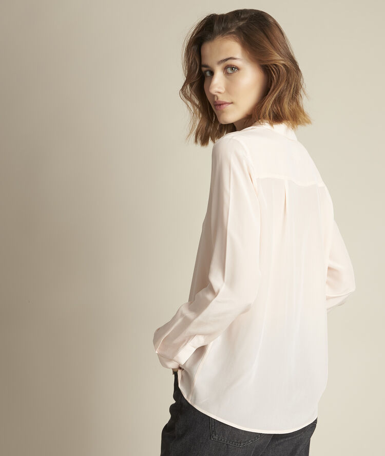 Maelle beige silk shirt nude.