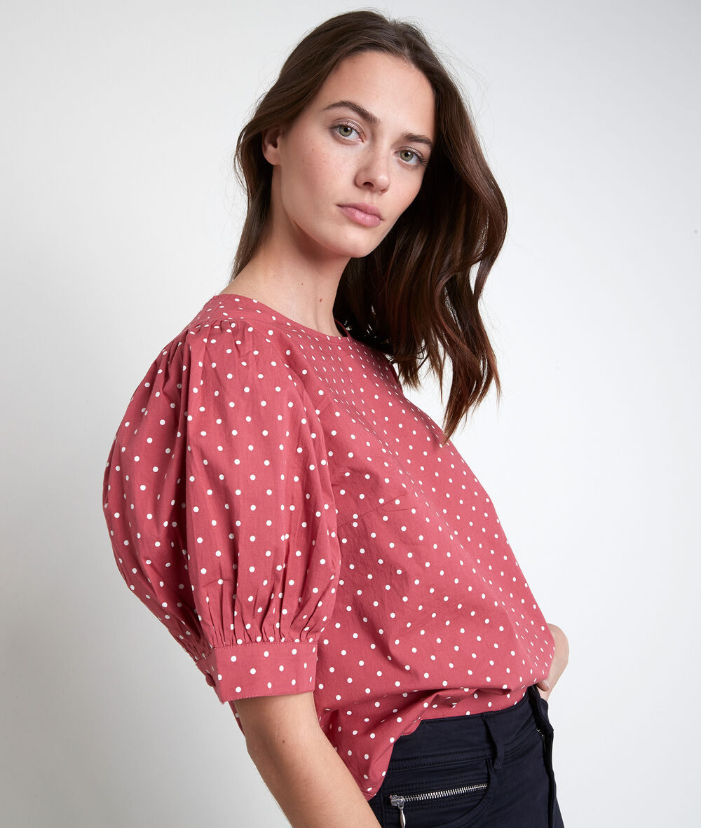 Enora pink polka dot top rose.