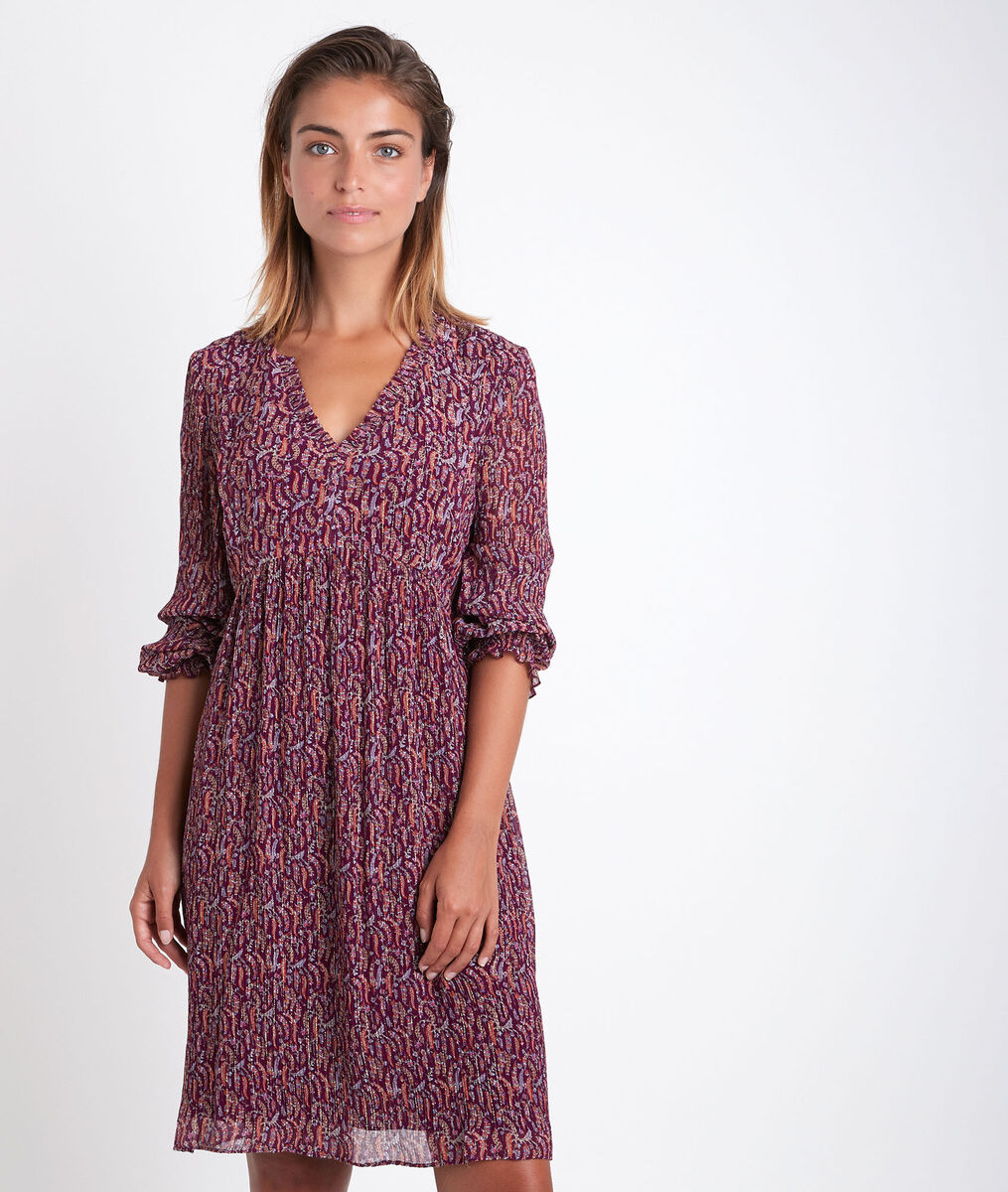 Colombe garnet printed dress | 1-2-3 Colombe garnet printed dress PhotoZ | 1-2-3