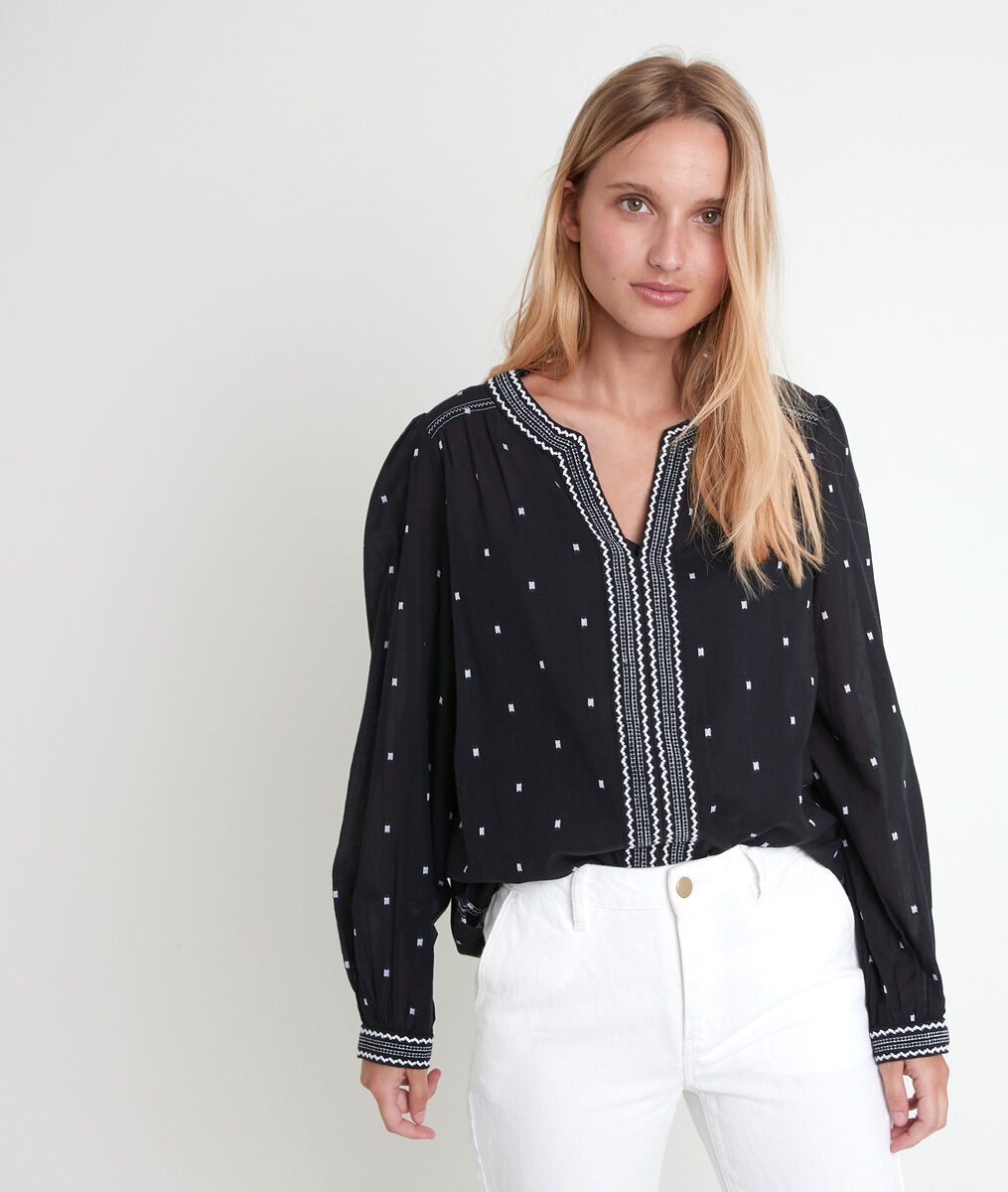Talissa black embroidered blouse | 1-2-3 Talissa black embroidered blouse PhotoZ | 1-2-3