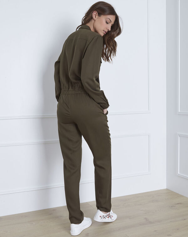 Lou safari style khaki playsuit kaki.