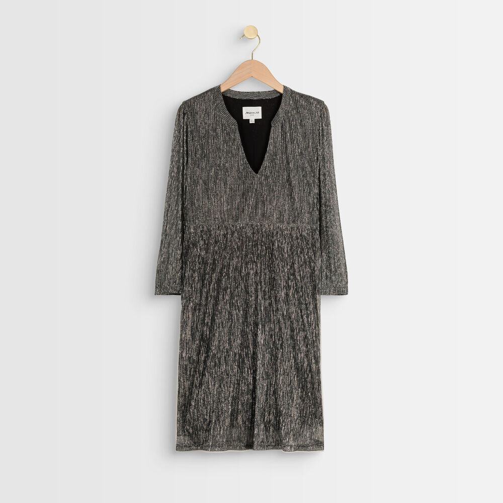 Cynthia straight-cut lamé dress chine moyen.