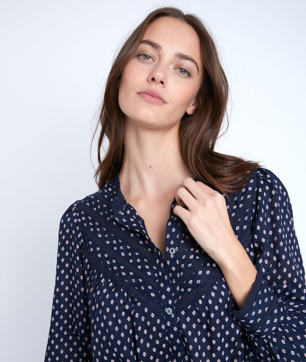 Tomy navy printed blouse marine.