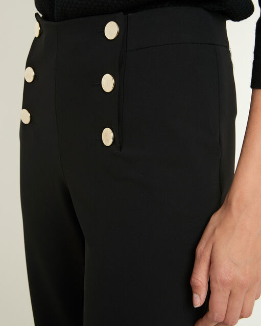 Hubert black microfibre sailor trousers black.