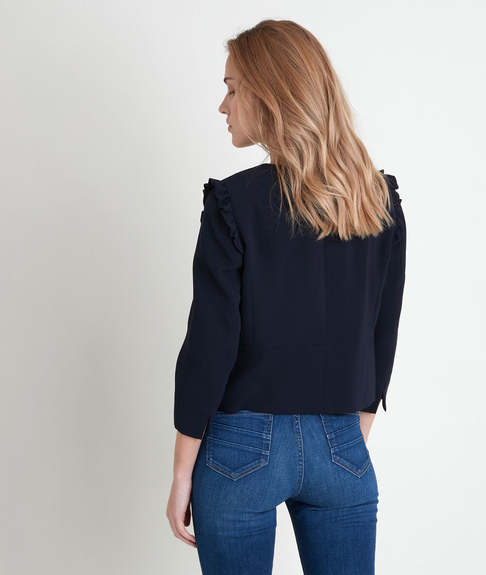 Philise navy crepe jacket marine.